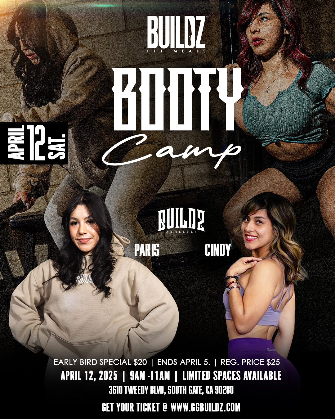 BUILDZ BootyCamp | Saturday, April 12 | 9am-11am